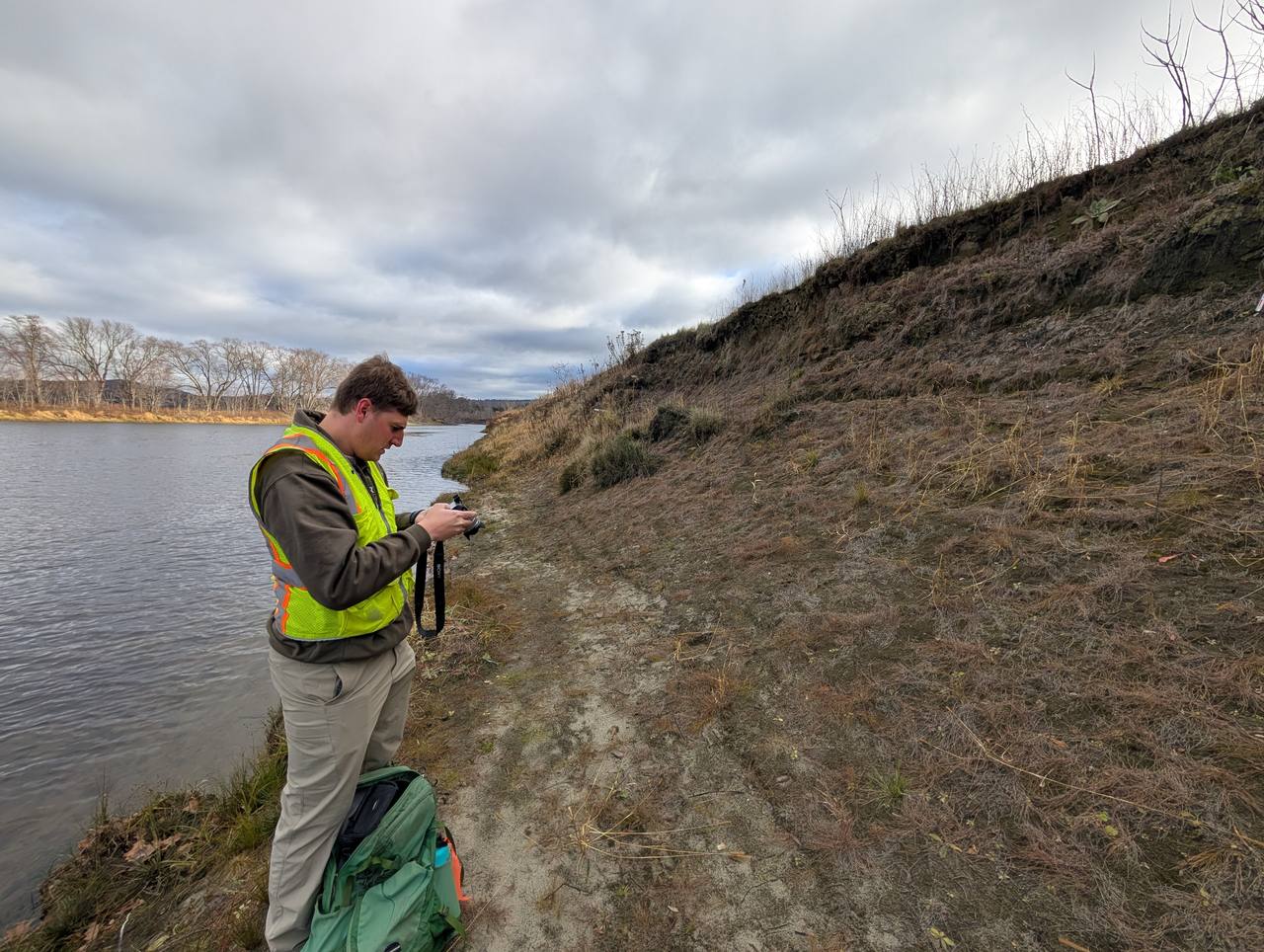 Documenting an eroding riverbank, Upper Connecticut River Valley